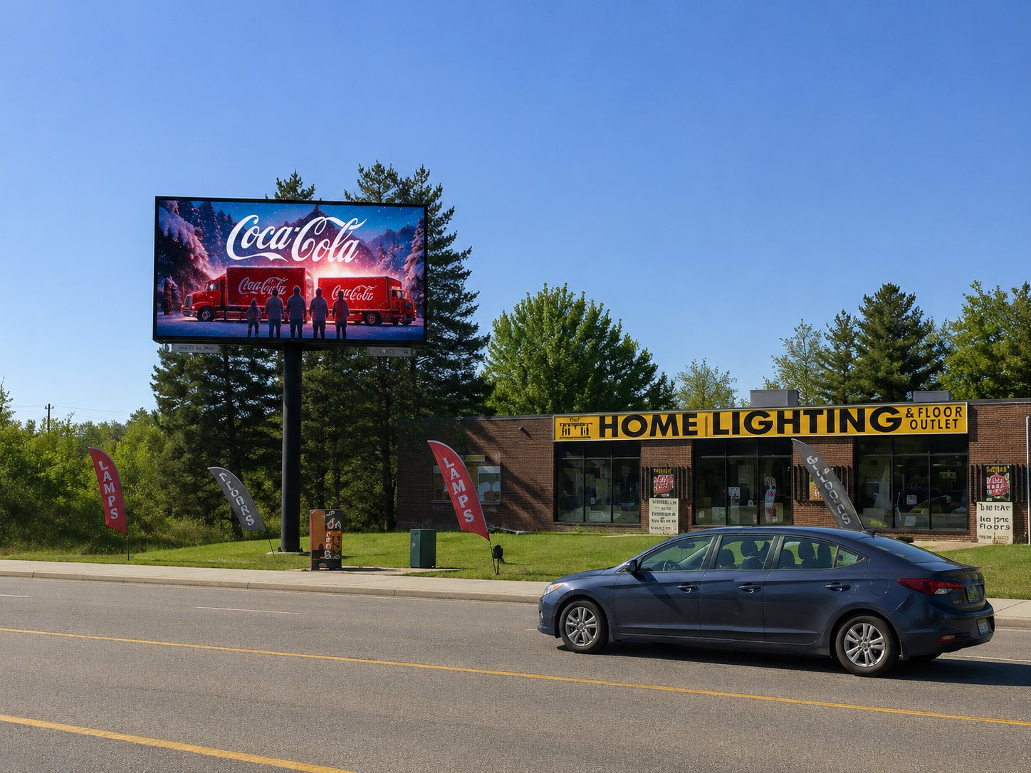 The True North Billboards digital screen at 1400 Rymal Rd E in Hamilton, at the Dartnall Road junction.