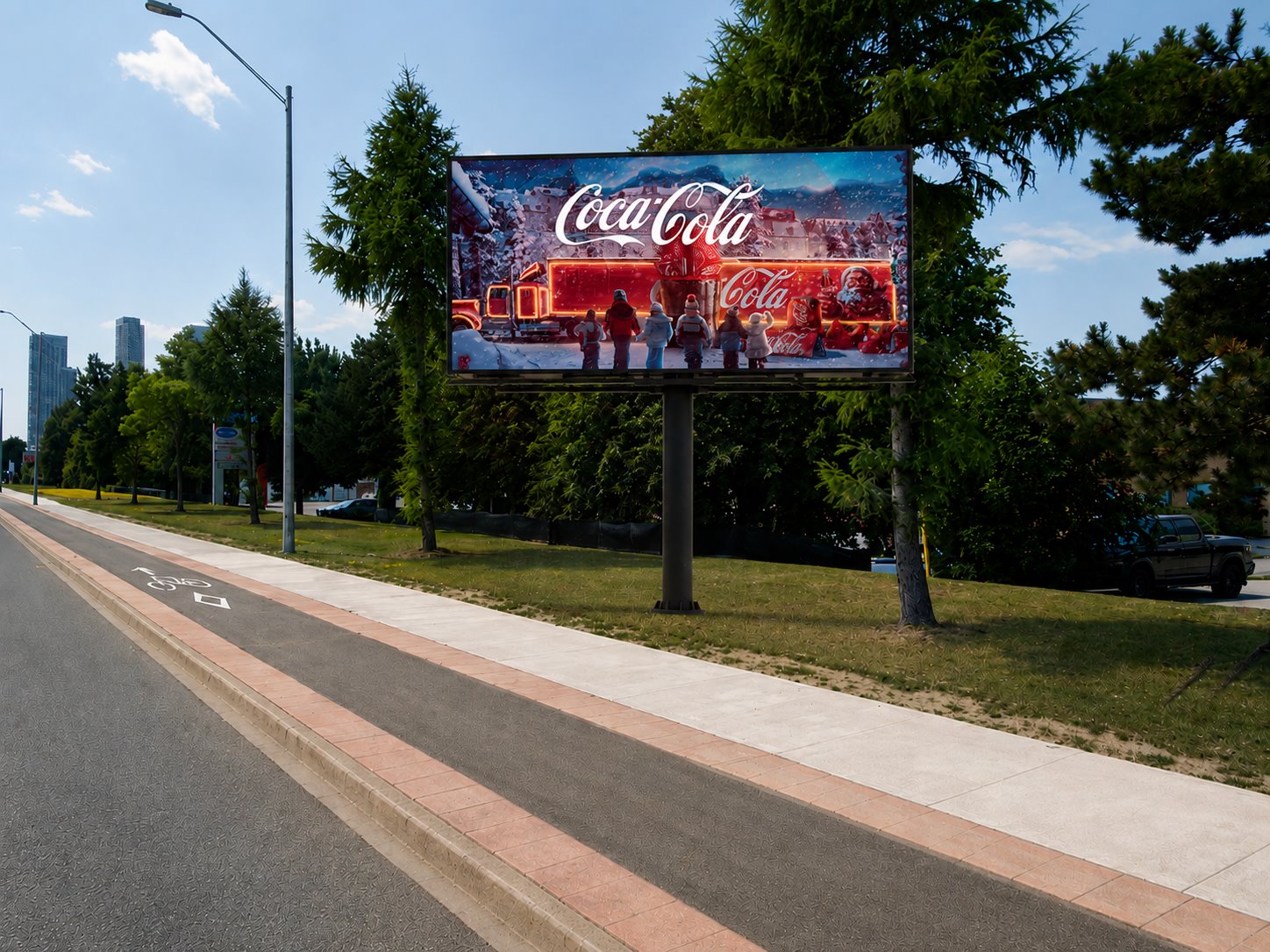 The True North Billboards digital screen at 535 Millway Ave in Vaughan, near Vaughan Mills and Highway 400.